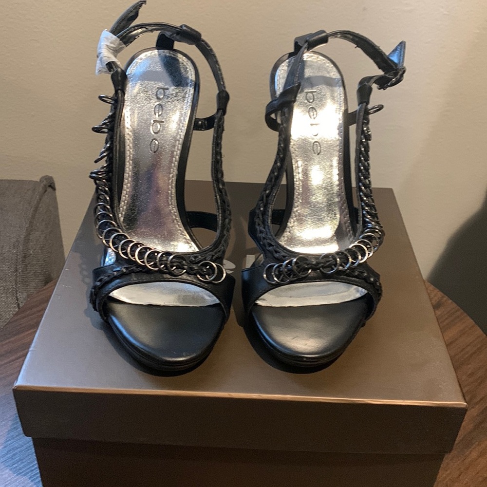 Bebe Sophia leather heels size 6.5. Brand new with box. Never worn.
